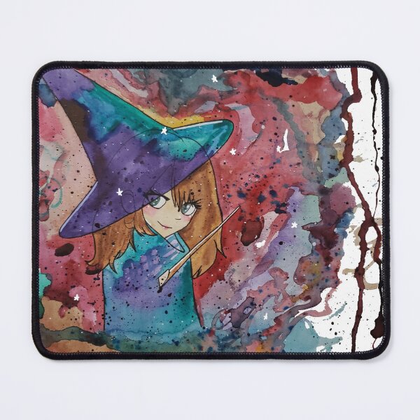 Item preview, Watercolor Witch Girl - Starry Magical Hat Portrait designed and sold by TheArtOfTreble.