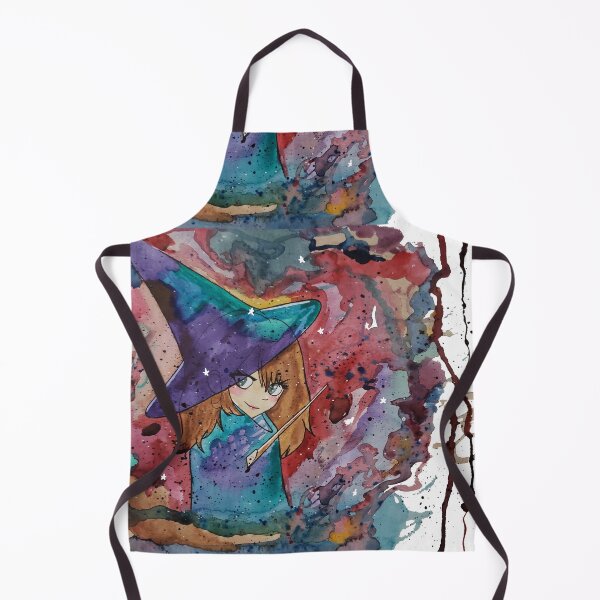 Item preview, Watercolor Witch Girl - Starry Magical Hat Portrait designed and sold by TheArtOfTreble.