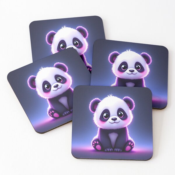 Item preview, Cute Neon Baby Panda Aesthetic Kawaii Glow Art designed and sold by DreamyWallVibes.