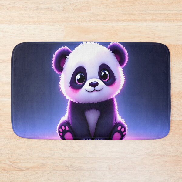 Item preview, Cute Neon Baby Panda Aesthetic Kawaii Glow Art designed and sold by DreamyWallVibes.