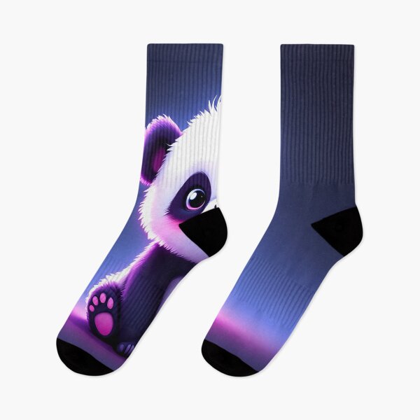 Item preview, Cute Neon Baby Panda Aesthetic Kawaii Glow Art designed and sold by DreamyWallVibes.