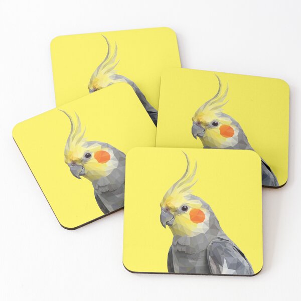 Item preview, Geometric Cockatiel - Low Poly Bird Art - Grey and Yellow Parrot designed and sold by Wennebabs.
