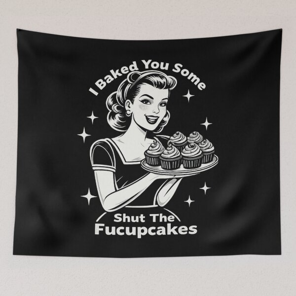 Item preview,  Funny Retro Baker design, Shut The Fucupcakes, Vintage Pin-Up Baking Humor, Sarcastic Cupcake Graphic Gift designed and sold by PaparazziAnunnaki.