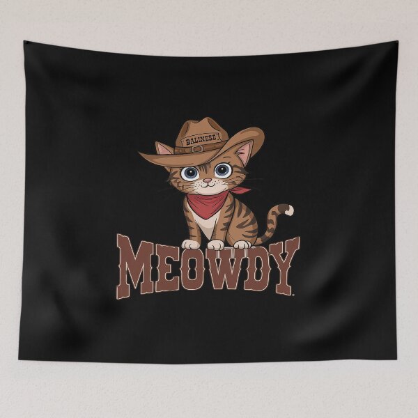 Item preview, Meowdy Balinese Cowboy Cat  designed and sold by angolinnArt.
