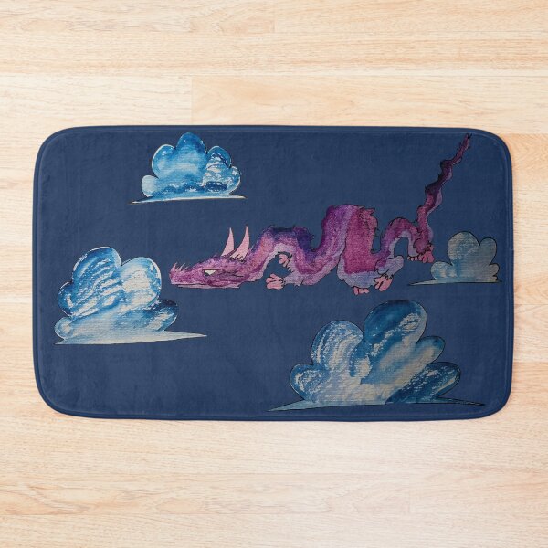 Item preview, "Purple Dragon Clouds Pattern - Cute Fantasy Watercolor designed and sold by TheArtOfTreble.