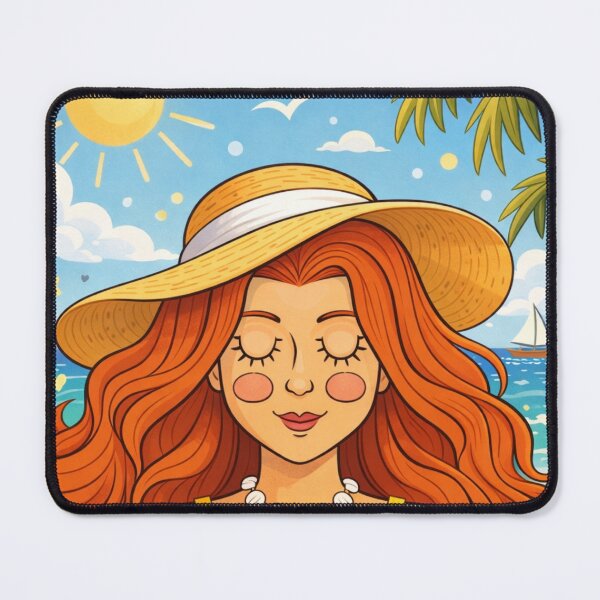 Item preview, Summer Is for Reading – Redhead Girl Reading at the Beach designed and sold by Yhanartstudio.