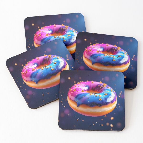Item preview, Neon Galaxy Donut Cosmic Dessert Art designed and sold by DreamyWallVibes.