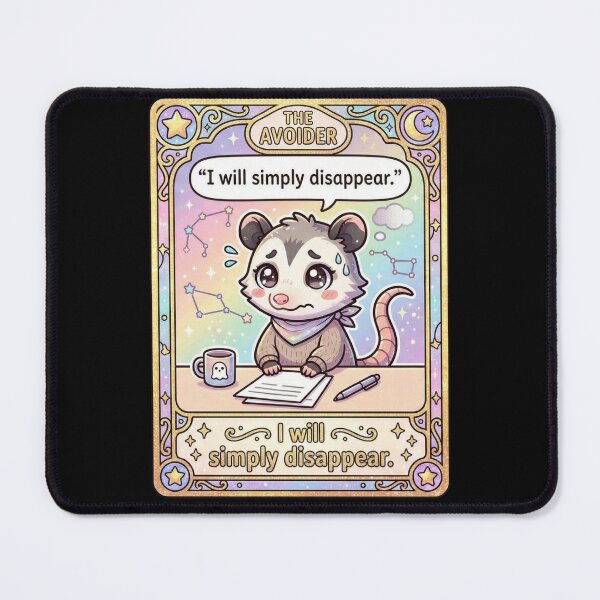 Item preview, Kawaii Opossum Tarot The Avoider designed and sold by Visual Dept..