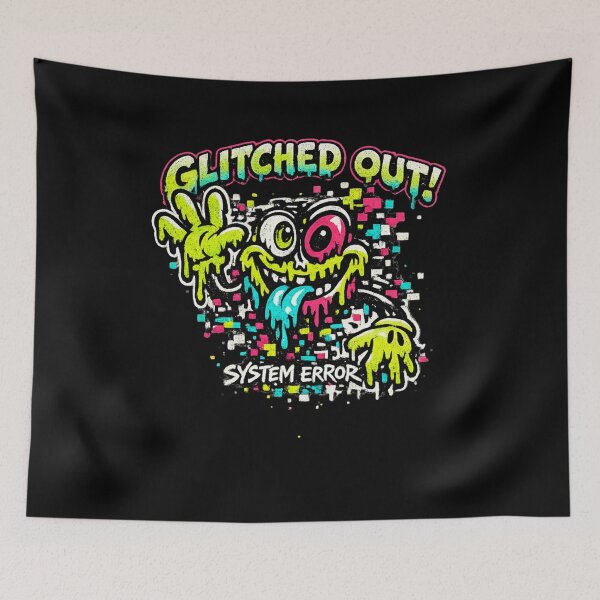 Item preview, SYSTEM ERROR Glitch Mascot – 90s Neon Cartoon Vaporwave Aesthetic designed and sold by JonelCrafts.