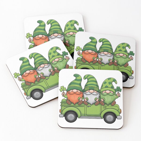 Item preview, St Patrick’s Day Gnomes in Green Truck designed and sold by QuiteOrbit.