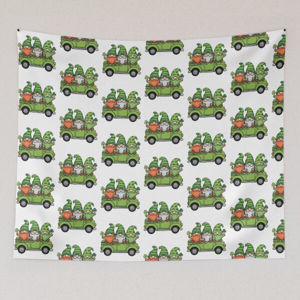 Item preview, St Patrick’s Day Gnomes in Green Truck designed and sold by QuiteOrbit.