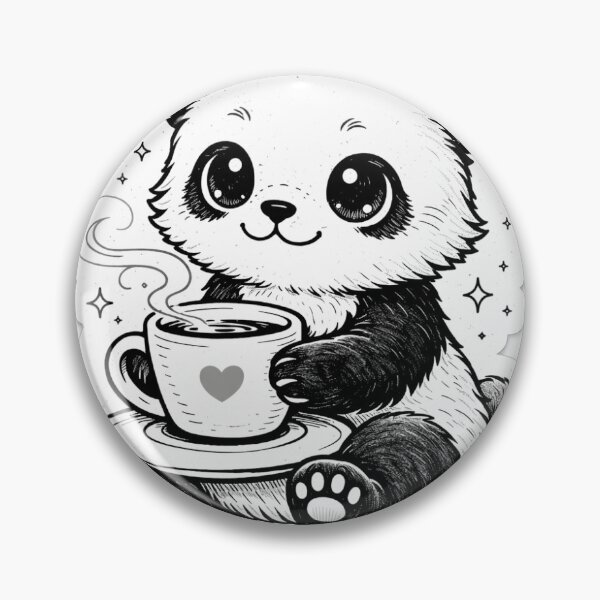 Item preview, Cute Cozy Panda Drinking Coffee Sticker designed and sold by Harvestmoon21.