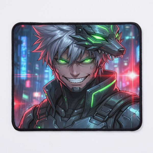 Item preview, Cyberpunk Anime Character with Wolf Mask designed and sold by ChiqueAvenue.