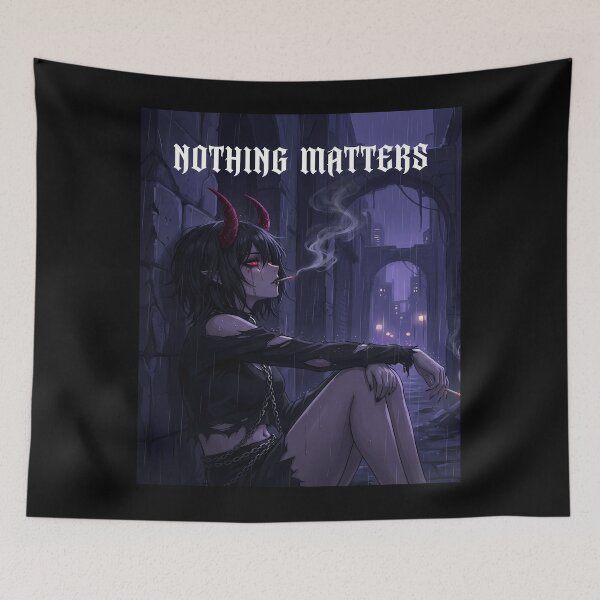 Item preview, Nothing Matters: Anime Demon Girl in Rain designed and sold by ChiqueAvenue.