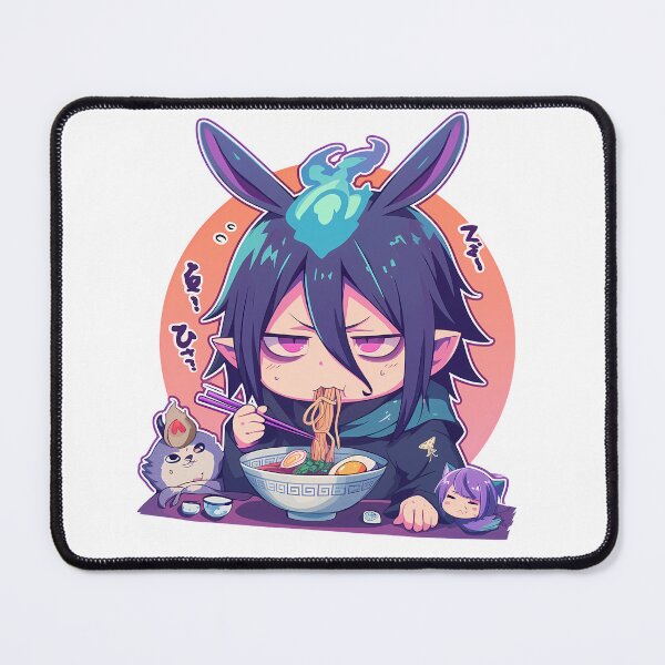 Item preview, Mephisto Pheles Blue Exorcist Chibi Ramen Bunny Ears Blue Flames designed and sold by mildaclairmo.