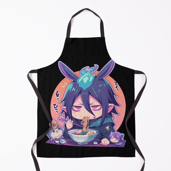 Artikelvorschau, Mephisto Pheles Blue Exorcist Chibi Ramen Hasenohren Blaue Flammen entworfen und verkauft von mildaclairmo.