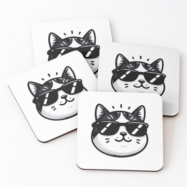 Item preview, Cool Cat Face With Sunglasses Illustration designed and sold by veritacasoo.