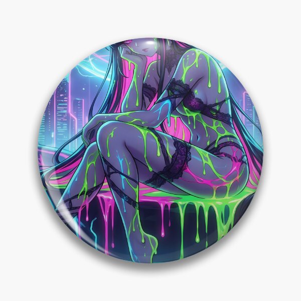Item preview, Neon Devil Girl Drip Art designed and sold by ChiqueAvenue.