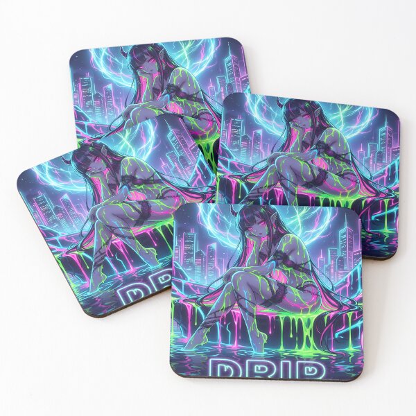 Item preview, Neon Devil Girl Drip Art designed and sold by ChiqueAvenue.