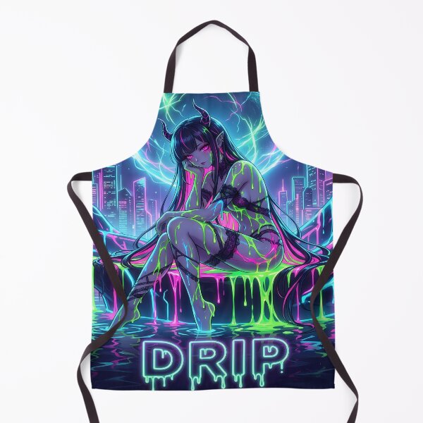 Item preview, Neon Devil Girl Drip Art designed and sold by ChiqueAvenue.