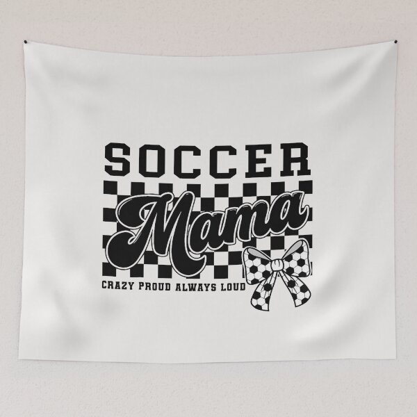 Item preview, Soccer Mama Crazy Proud Always Loud Bow Checkered Print  designed and sold by FrankIsabel.