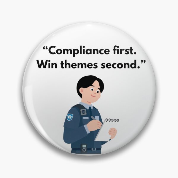 Item preview, Compliance First Win Themes Second – Bid & Proposal Manager Quote Design | Tendering, RFP, Proposal Team Gift designed and sold by winningbiz.