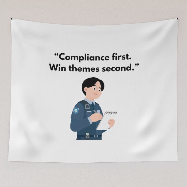 Item preview, Compliance First Win Themes Second – Bid & Proposal Manager Quote Design | Tendering, RFP, Proposal Team Gift designed and sold by winningbiz.