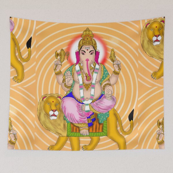Item preview, Ganpati Bappa Artistic Design – Indian Sacred Illustration designed and sold by Harshit_Digital_Arts.