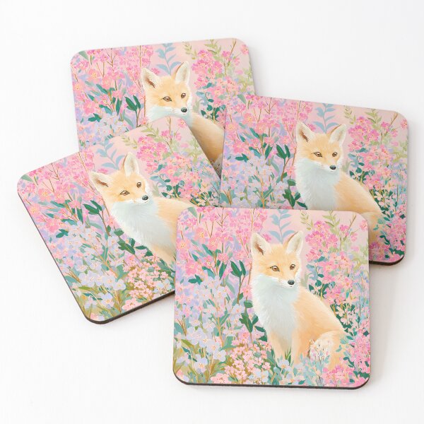 Item preview, Adorable Baby Fox in Blooming Spring Forest – Pastel Woodland Illustration designed and sold by BobaBunny76.