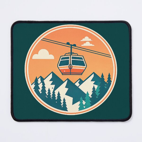 Item preview, Mountain Cable Car Adventure Badge – Vintage Ski Lift Travel Nature Design designed and sold by Ramkumar2025.