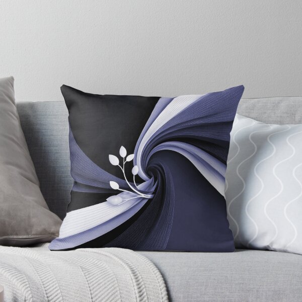 Item preview, Modern Blue Grey Abstract Swirl Pillow designed and sold by PaintbrushPlace.