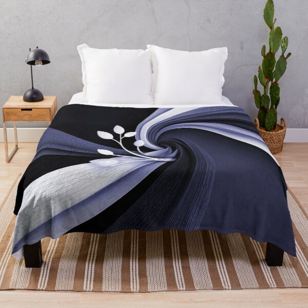 Item preview, Modern Blue Grey Abstract Swirl Pillow designed and sold by PaintbrushPlace.