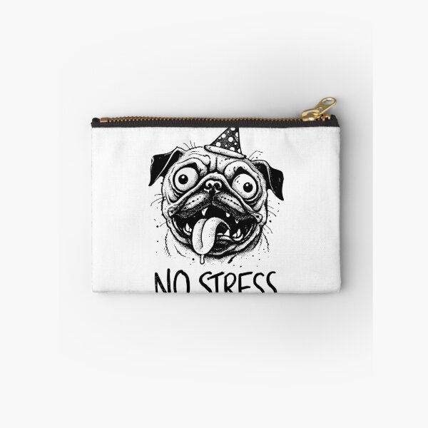 Item preview, No Stress – Funny Pug Illustration with Chill Vibes designed and sold by majesty-prints.