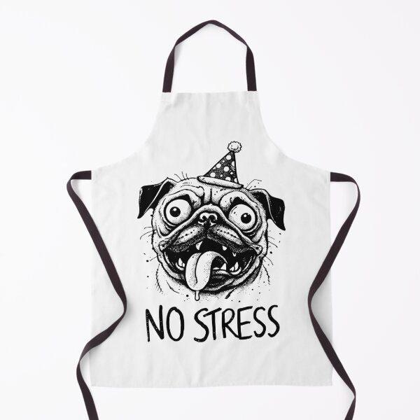Item preview, No Stress – Funny Pug Illustration with Chill Vibes designed and sold by majesty-prints.