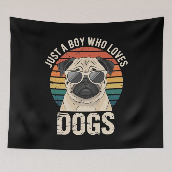 Item preview, Just A Boy Who Loves Dogs Pug Sunglasses designed and sold by CORJIDOG-ART.