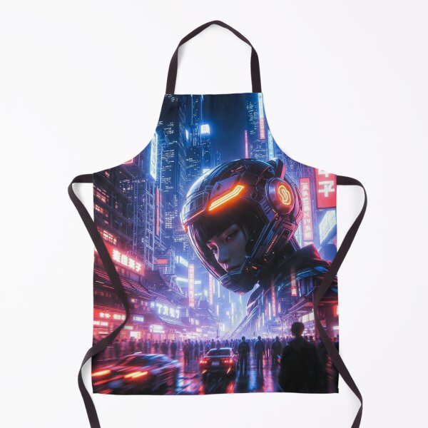 Item preview, Cyberpunk Neon Giantess – Futuristic Helmet in Crowded Tokyo Night Metropolis designed and sold by RadaQueen.