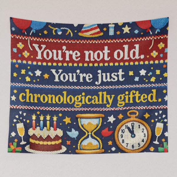 Item preview, Chronologically Gifted funny birthday saying designed and sold by Mauswohn.