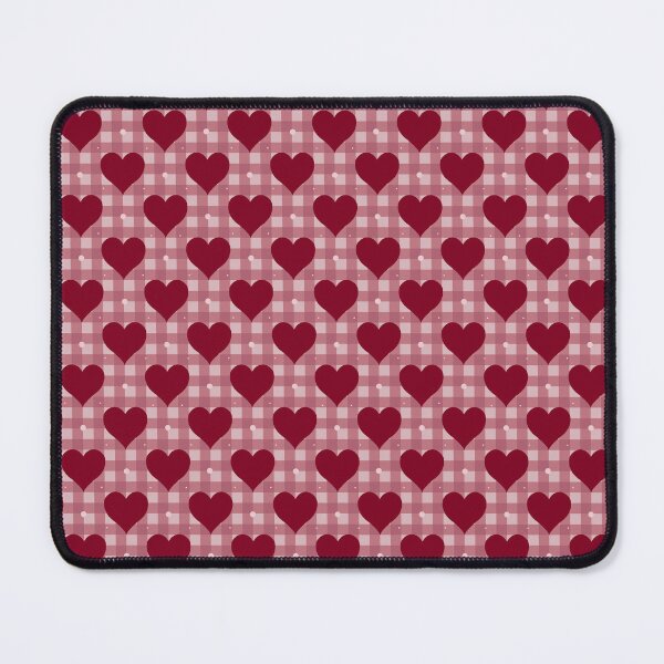 Artikelvorschau, Verziertes rosa Vichy-Karo mit roten Herzen entworfen und verkauft von KatelynDesigns-.