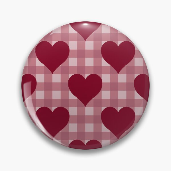 Item preview, Pink Gingham with Red Hearts designed and sold by KatelynDesigns-.