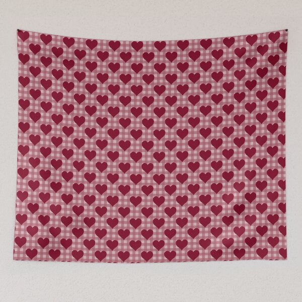 Item preview, Pink Gingham with Red Hearts designed and sold by KatelynDesigns-.
