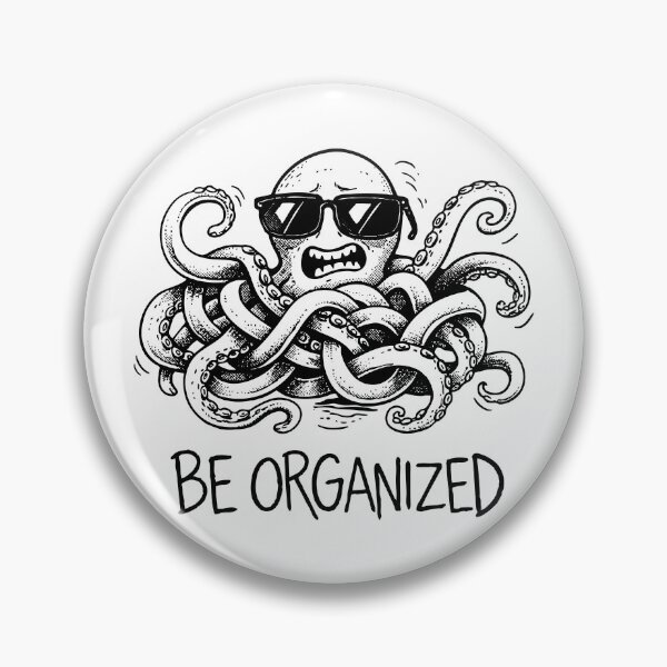 Item preview, Be Organized – Funny Entangled Octopus Illustration designed and sold by majesty-prints.