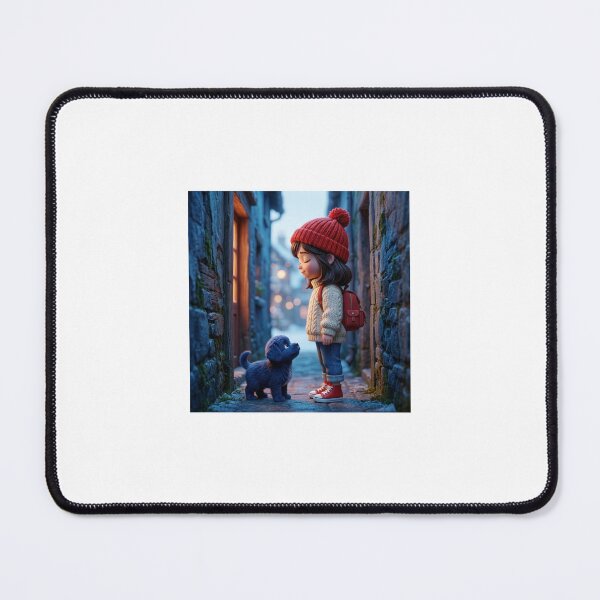 Item preview, Little Girl & Puppy in Cozy Alley – Cute 3D Autumn Illustration designed and sold by TrendTonic1.
