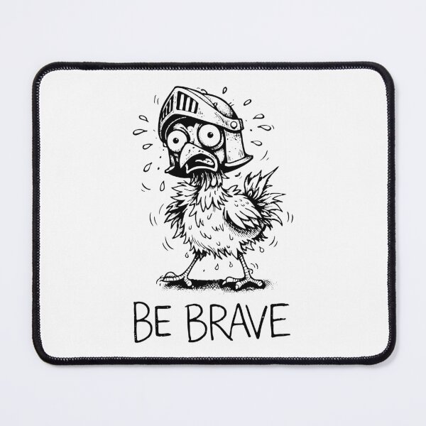 Item preview, Be Brave – Funny Terrified Chicken Illustration designed and sold by majesty-prints.
