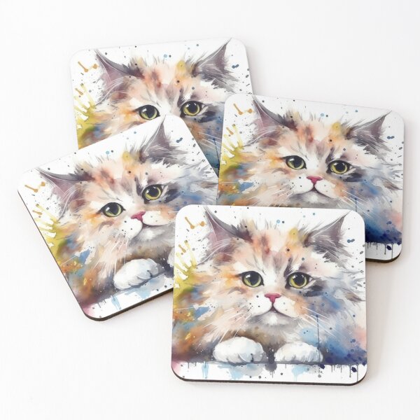 Item preview, Watercolor Kitten Art Print – Colorful Cute Cat Painting – Whimsical Pet Lover Gift – Soft Pastel Animal Illustration designed and sold by StSDigs.