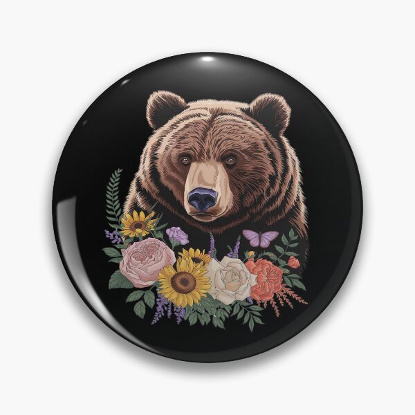 Item preview, Bear Nature Floral Grizzly Bear Face Animal Bear Lover designed and sold by joyouartArt.