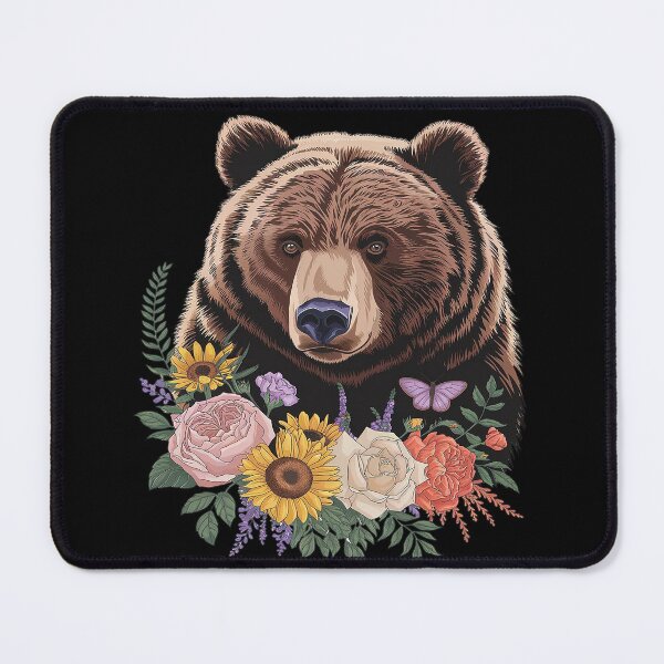 Item preview, Bear Nature Floral Grizzly Bear Face Animal Bear Lover designed and sold by joyouartArt.