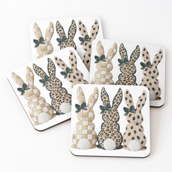 Item preview, Faux Fur Leopard Easter Bunny Trio designed and sold by Lbeck1869.