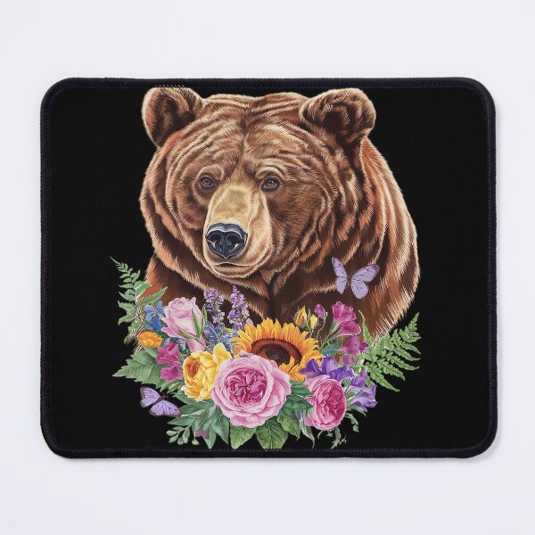 Item preview, Bear Nature Floral Grizzly Bear Face Animal Bear Lover designed and sold by joyouartArt.