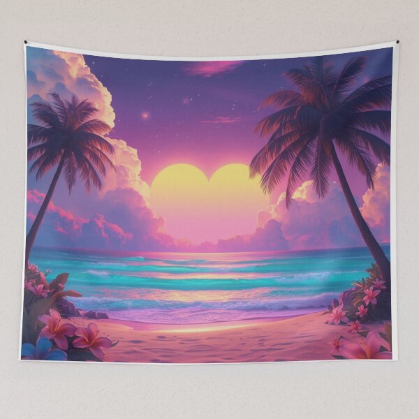 Item preview, Pastel Neon Heart Sunset designed and sold by PixelVibe782.
