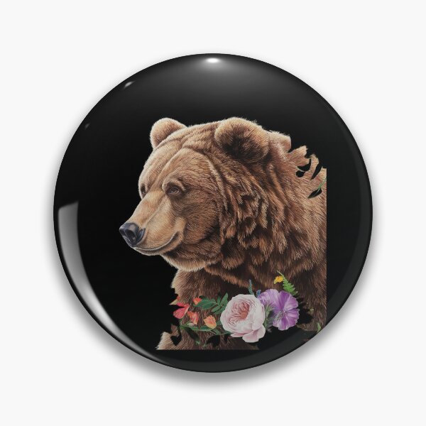 Item preview, Bear Nature Floral Grizzly Bear Face Animal Bear Love designed and sold by joyouartArt.